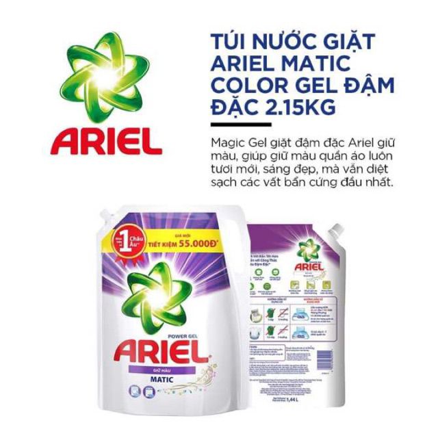 Combo 2 Túi Nước Giặt Ariel Giữ Mầu 2.15kg