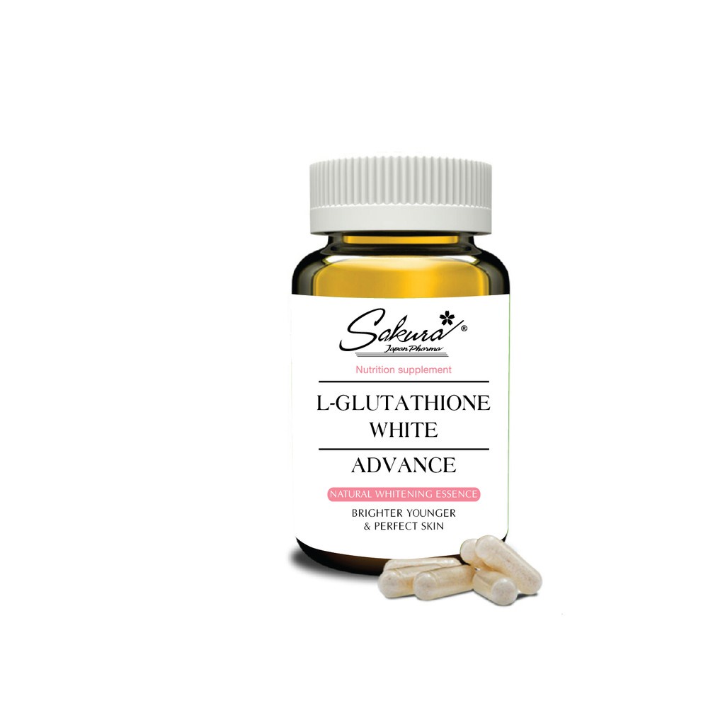 (Hộp 30 viên) Viên uống dưỡng nhan giúp chống nắng, sáng da, mờ nám SAKURA L-GLUTATHIONE WHITE ADVANCE