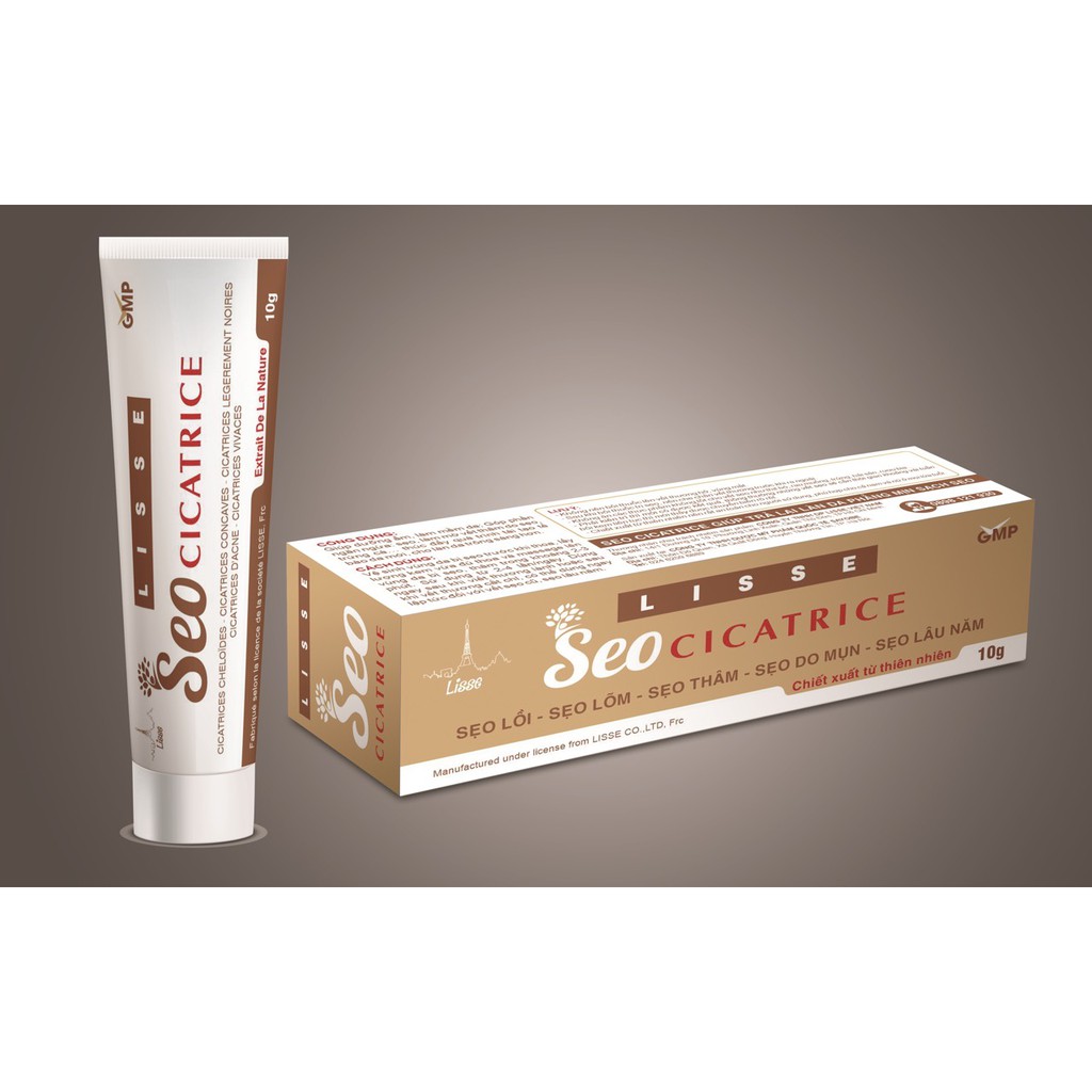 Sẹo Cicatrice Lisse ( tube 10 gam) - làn da phẳng mịn ,sạch sẹo lồi, sẹo lõm, sẹo thâm do mụn, sẹo lâu năm