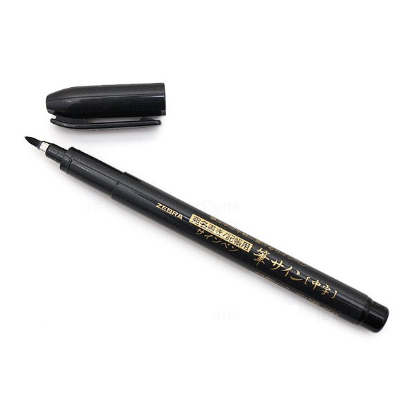 Bút lông đầu cọ viết calligraphy Zebra Disposable Brush Pen - Medium Tip (Ngòi nét to)