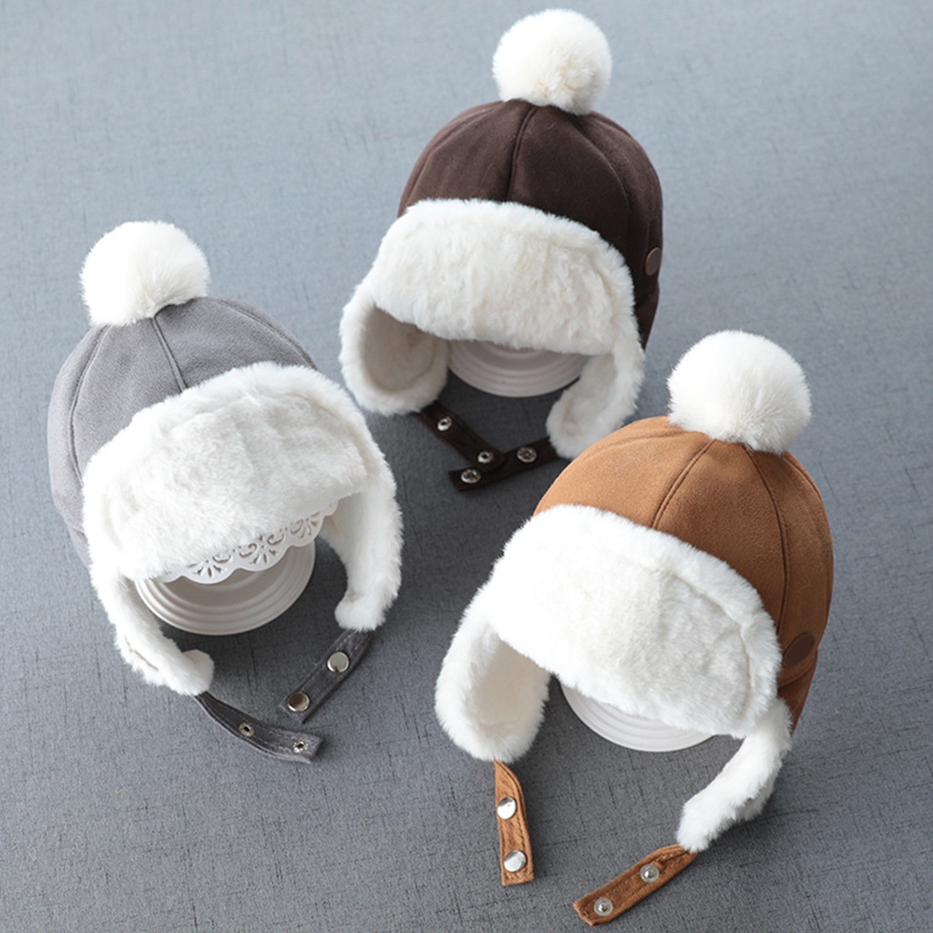 Mũ Beanie Bảo Vệ Tai Giữ Ấm Mùa Thu Đông Cho Bé Trai Và Gái