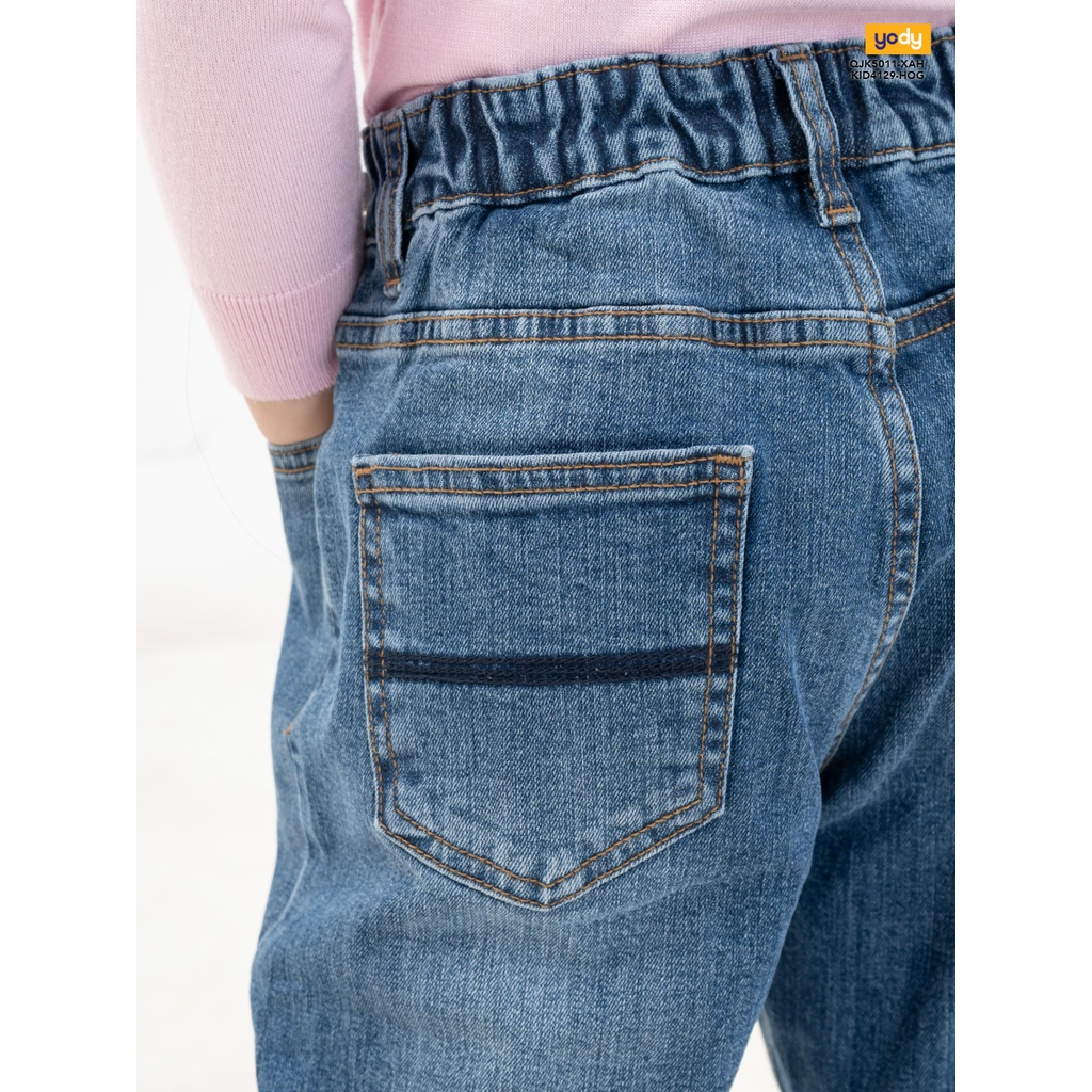 Quần jean kid YODY  thêu 3 vạch túi sau thời trang cho bé - QJK5011