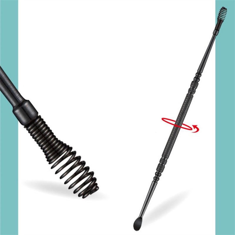 Set 2 Dụng Cụ Lấy Ráy Tai Bằng Thép Không Gỉ Xoay 360 Độ Hai Đầu