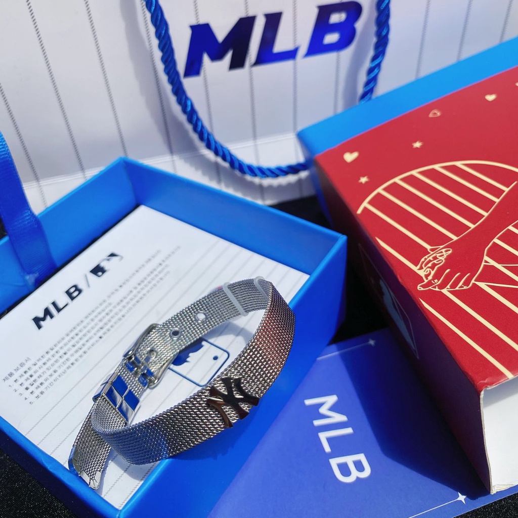Vòng Tay Tình Nhân, Vòng Tay MLB Logo Chất Liệu Titan Không Rỉ, Không Bay Màu
