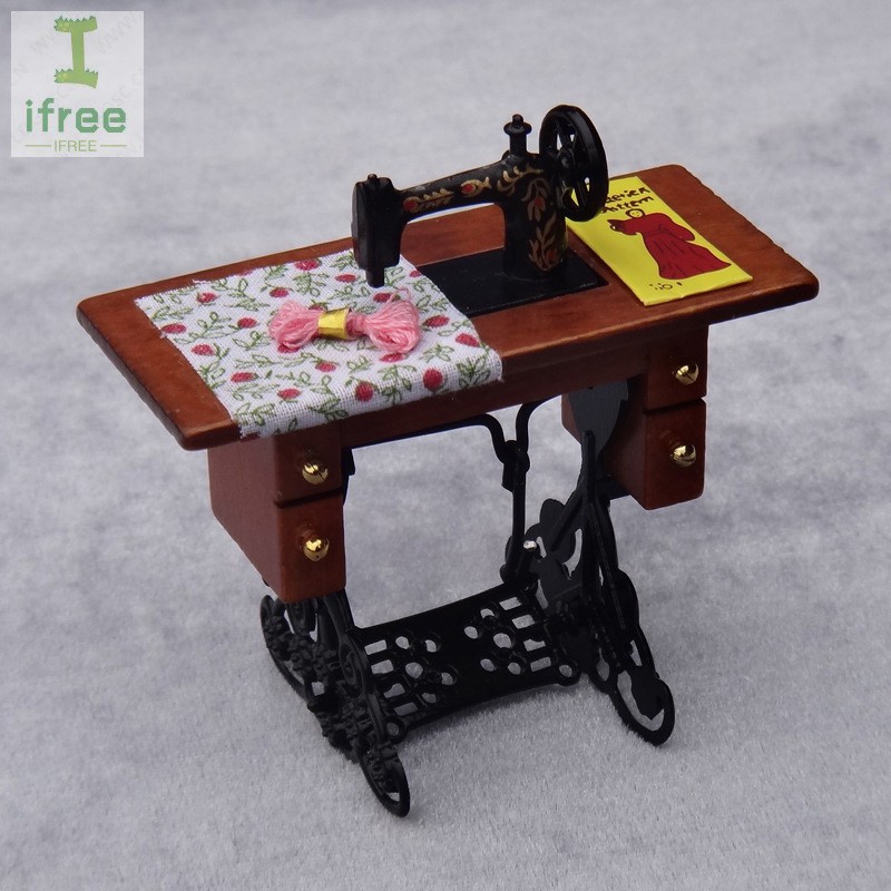 Máy May Mini Tỉ Lệ 1 / 12 Phong Cách Vintage Trang Trí Nhà Búp Bê