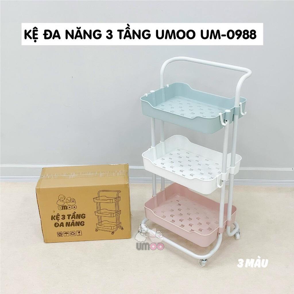 Kệ 3 tầng đa năng UMOO có bánh xe