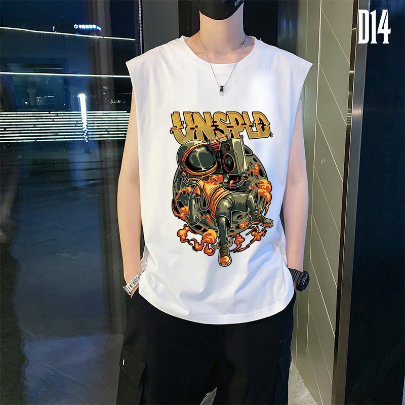 🔥D14🔥 Áo Tank Top Họa Tiết Phi Hành Nam Nữ Độc Lạ, Áo Đôi Nam Nữ Hoạt Hình