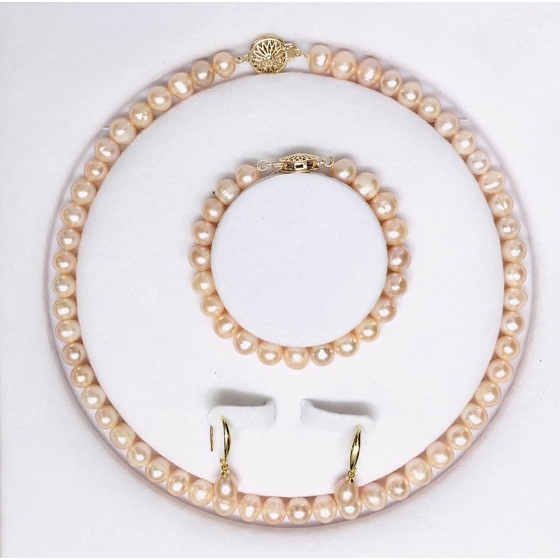 Bộ trang sức màu cam 3 món size 8ly