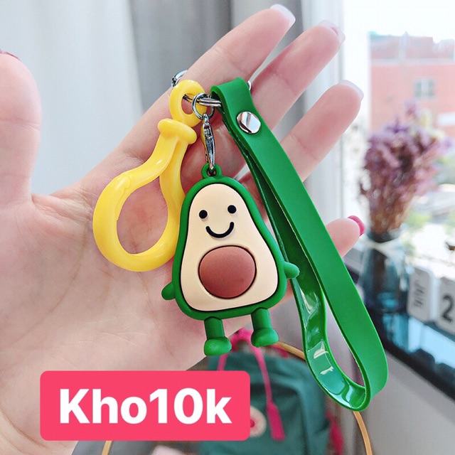 Sỉ 10 móc khoá bơ kèm dây móc hot 69k