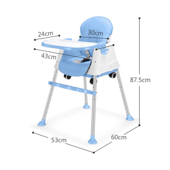 Ghế Ăn Dặm cho bé 3 chức năng Seka có đệm có địa. Có chân cao thấp
