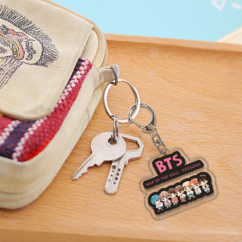 Móc khóa nhựa in hình nhân vật BT21 dễ thương