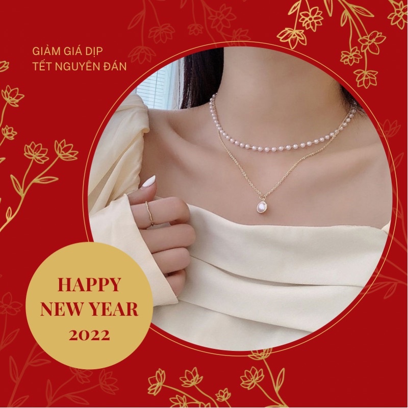 Vòng cổ nữ Dây chuyền nữ chocker hạt trai tiểu thư Emlux Jewelry Store