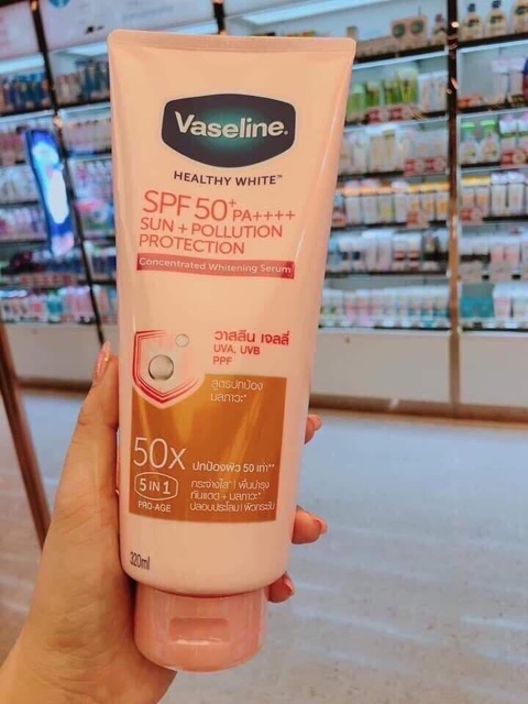 Dưỡng thể Vaseline 50x SPF 50++ 320ml thái lan