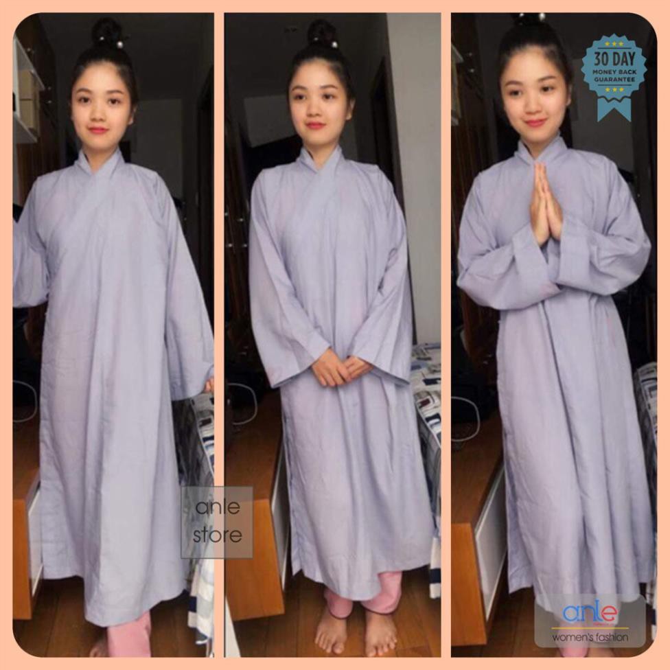 Áo Tràng Phật Tử vải Kate mịn bộ đồ lam đi chùa giản dị cho các khóa tu sinh - Anle Store 😍 '