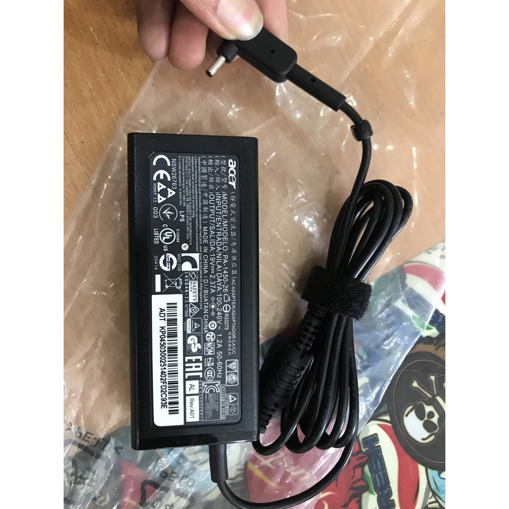 Sạc laptop acer Swift 3 Swift 5 Chromebook chân nhỏ 19V-2.37A Tặng kèm dây AC xịn