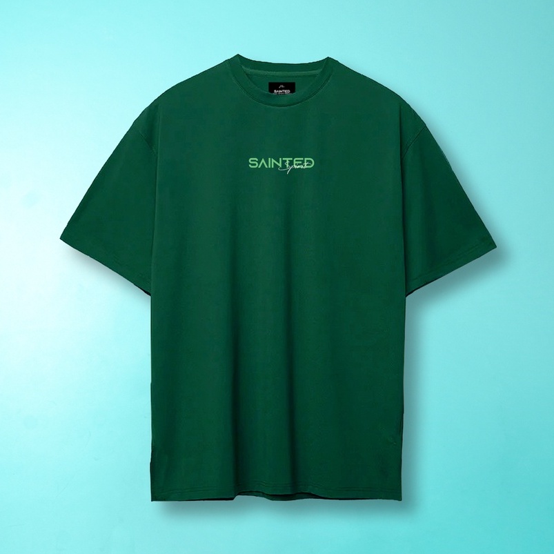 Áo thun oversized Signature SAINTED tay ngắn unisex cotton thoáng mát