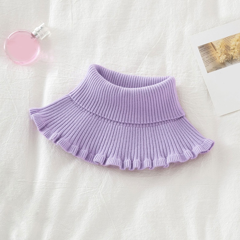 Khăn Choàng Cổ Dệt Kim Màu Trơn Phối Bèo Có Thể Tháo Rời