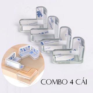 Combo bộ 4 miếng bọc góc bàn, che cạnh bàn, bọc góc, miếng nhựa dẻo bịt góc bàn - nẹp góc SILICON