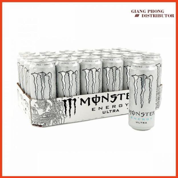 Nước tăng lực Monster Energy Thùng 24 lon nước tăng lực Monster Energy vị ít đường (lon màu trắng)