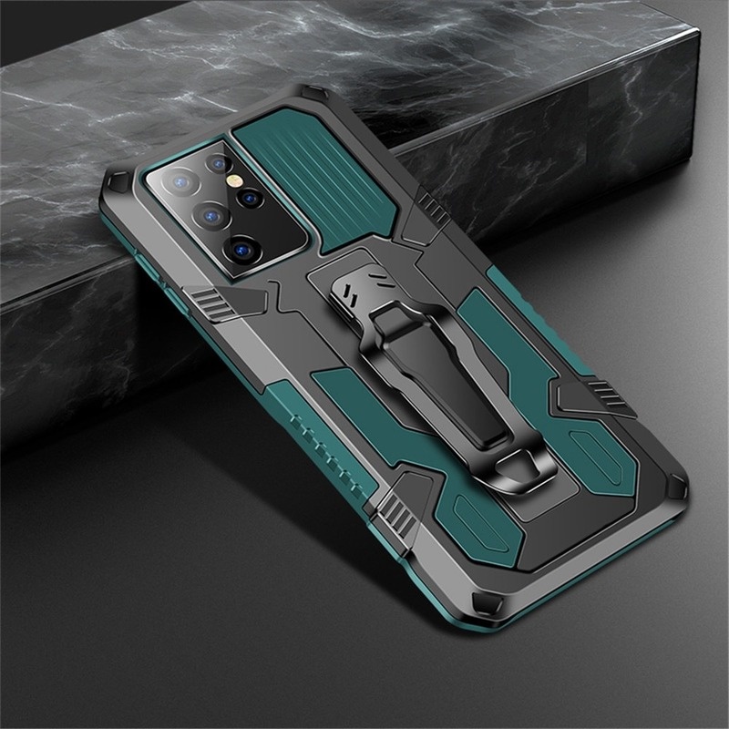 Shockproof Armor Protective Case For Samsung Galaxy S22 Ultra 5G S21 FE S20 Plus M31S Belt Clip Kickstand Back Cover Anti-knock