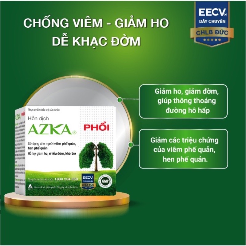 azka - hỗ trợ giảm ho nhiều đờm,viêm phế quản hẹn phế quản