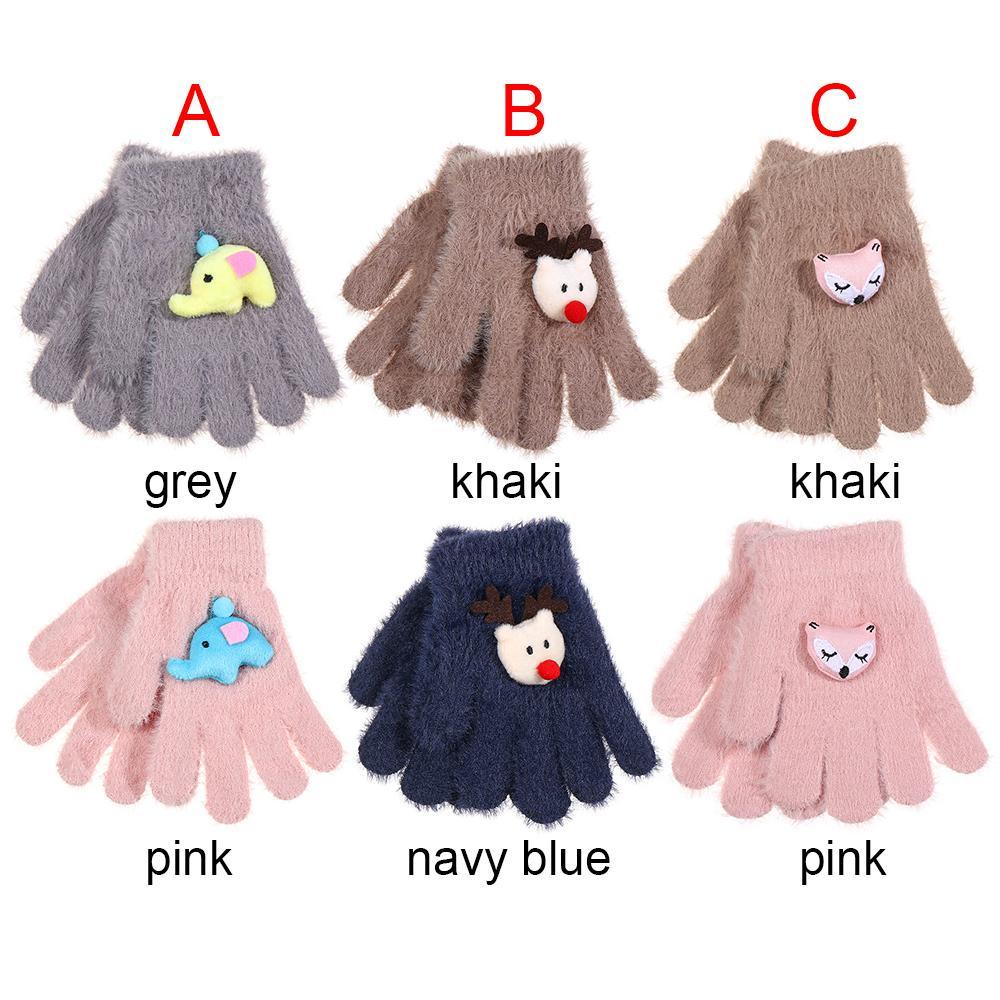Găng Tay Hở Ngón Giữ Ấm Mùa Đông Kiểu Hoạt Hình Dễ Thương Cho Bé