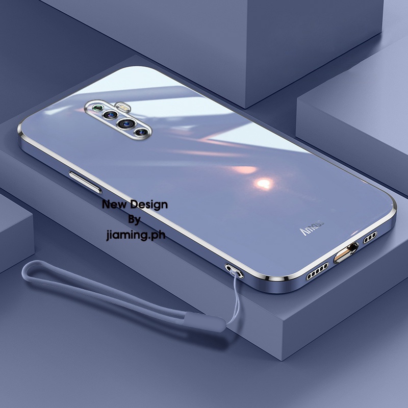 Ốp Điện Thoại Mềm Màu Kẹo Thiết Kế Sang Trọng Có Dây Đeo Cho OPPO Reno 2z 2f 2022