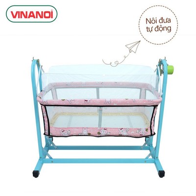 Nôi Tự Động Cho Bé 2 Trong 1 VINANOI N35H - Lòng Nôi Hồng