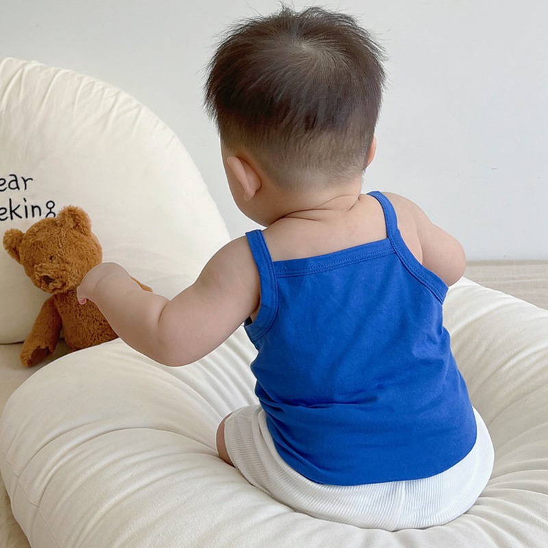 Áo Thun Sát Nách Vải Cotton Mỏng Thoải Mái In Chữ Và Mặt Cười Phong Cách Hàn Quốc Cho Nam Và Nữ