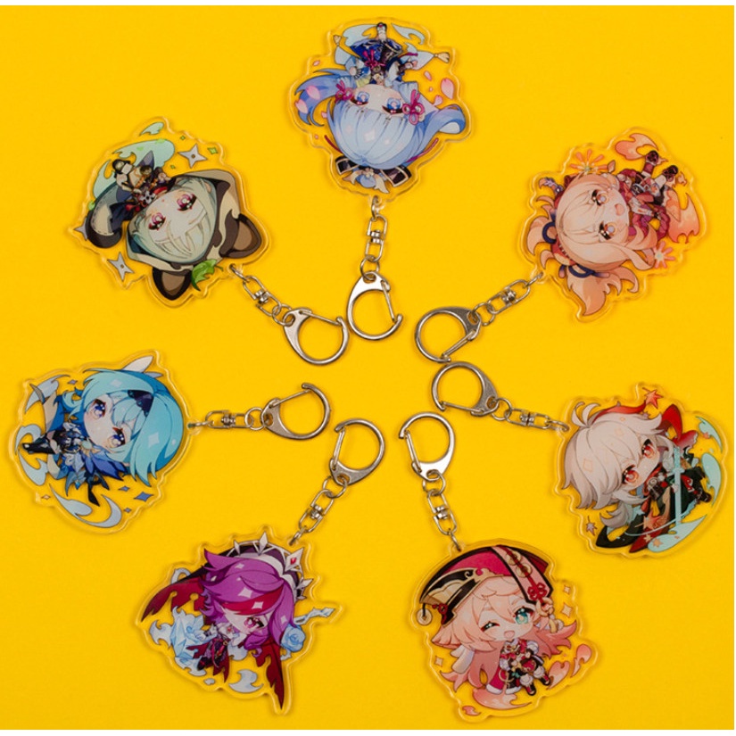 Móc khóa genshin impact cute ayaka yoimiya sayu eula rosaria yanfei kazuha