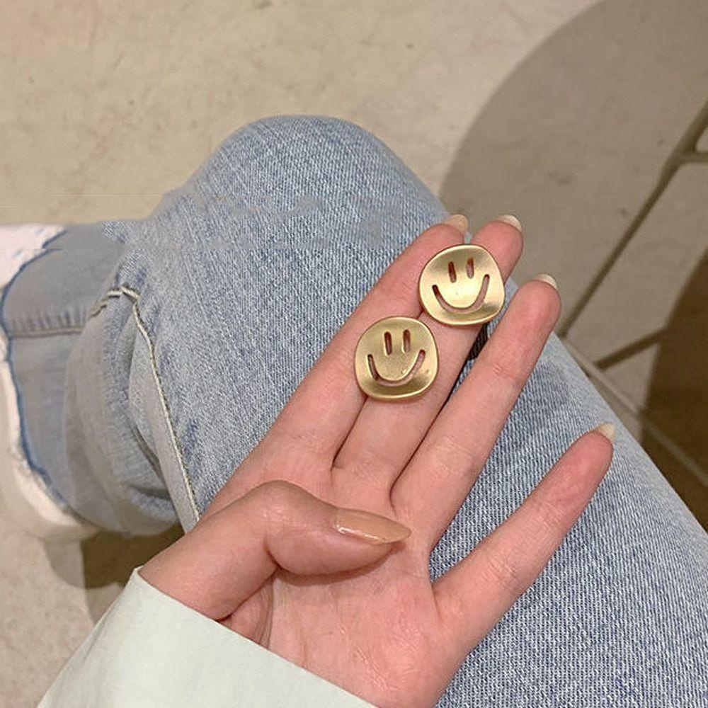 Bông Tai Hình Mặt Cười Dễ Thương|Bông Tai Xỏ Lỗ Màu Sắc Vui Nhộn Phong Cách Hàn Quốc