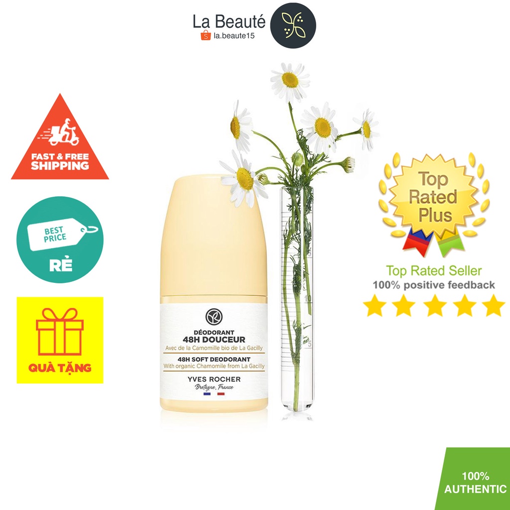 Yves Rocher Dedorante 48h Delicatezza Chamomile - Lăn Khử Mùi Hương Cúc Tây
