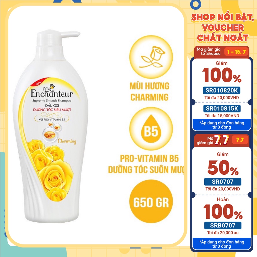 Dầu Gội Dưỡng Tóc Siêu Mượt Pro-Vitamin B5 Enchanteur Charming 150g