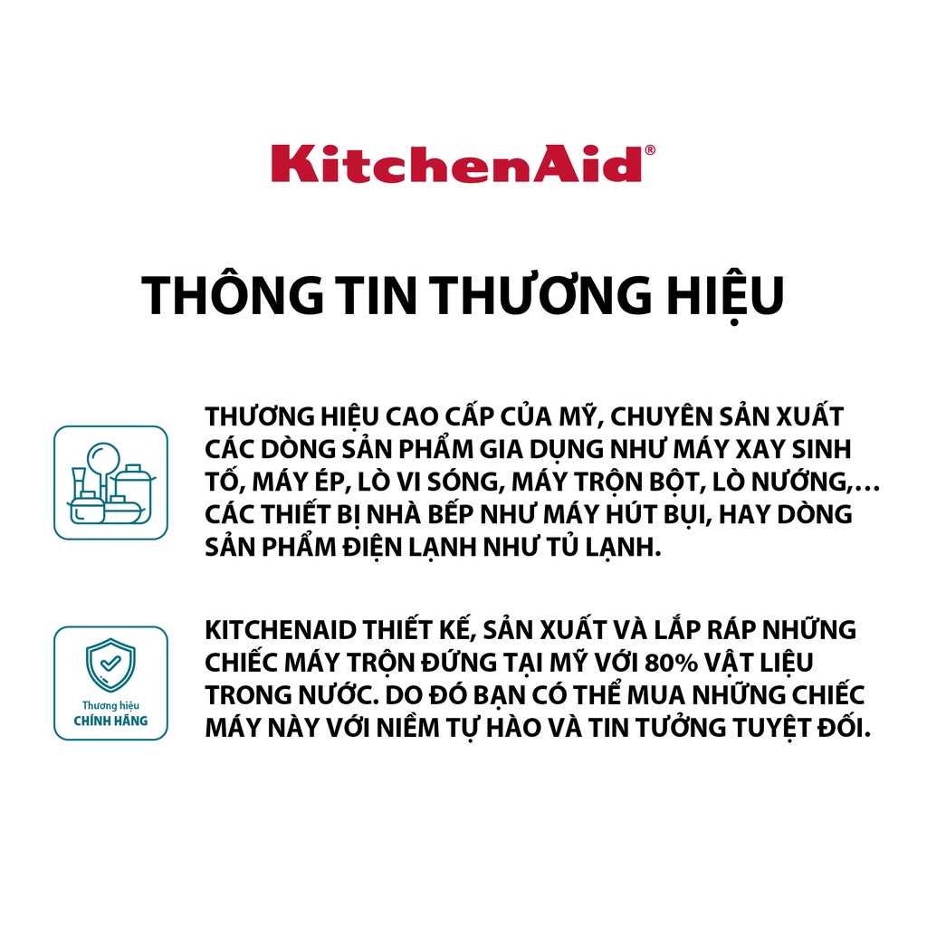 Thố làm kem KitchenAid 1,9 lít chính hãng, tiện lợi Moriitalia 5KICA0WH