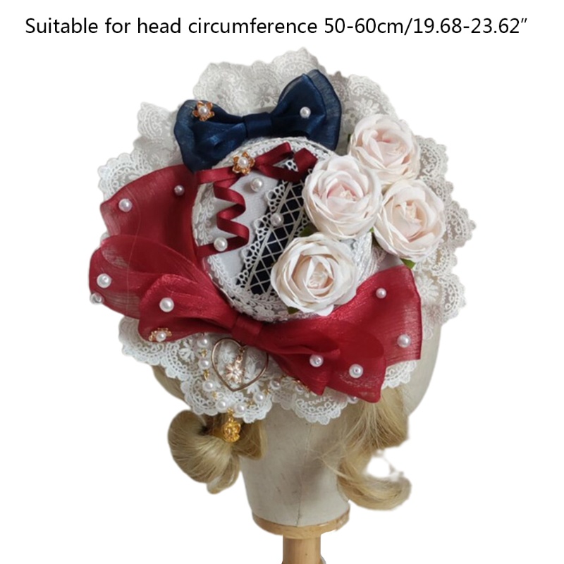 Flgo Băng Đô Ren Lưới Đính Nơ Phong Cách Lolita Ngọt Ngào