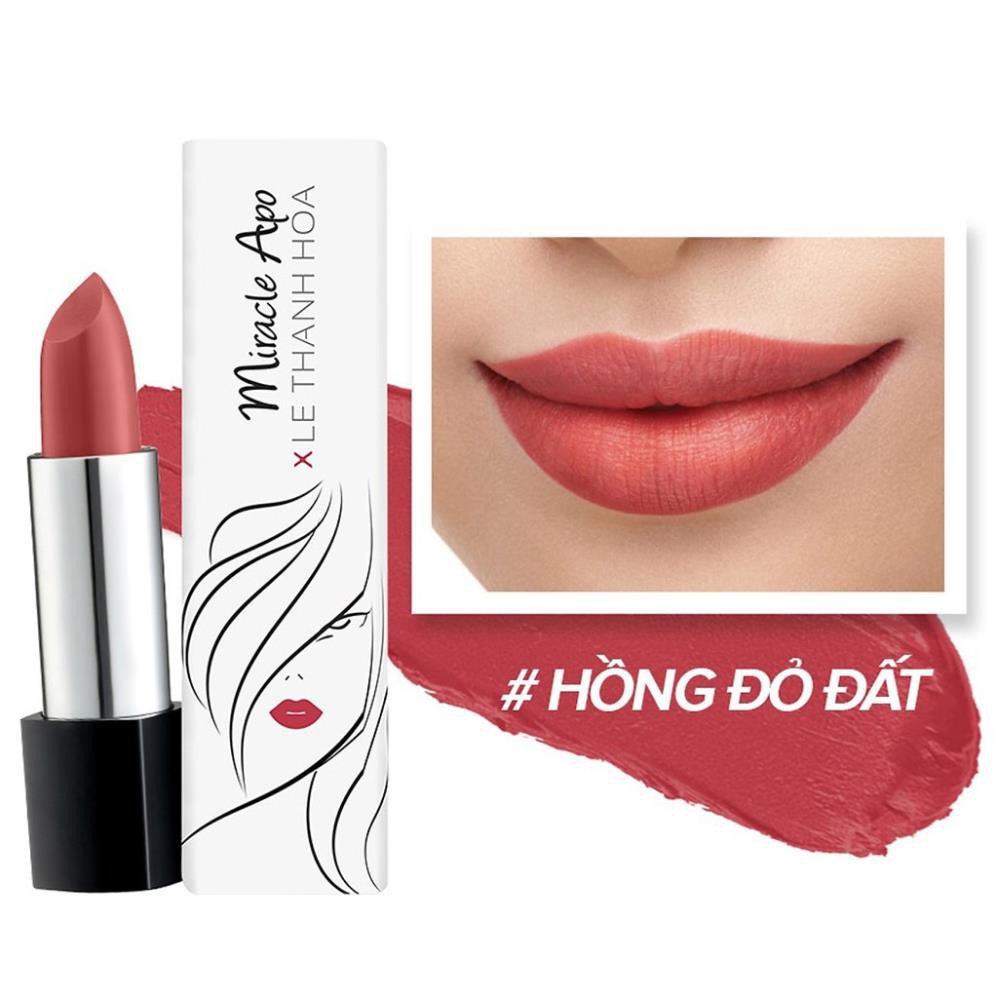 Son lì Miracle Apo Lipstick Matte x Lê Thanh Hòa Cosmopolitan - Hồng đỏ đất 4g *