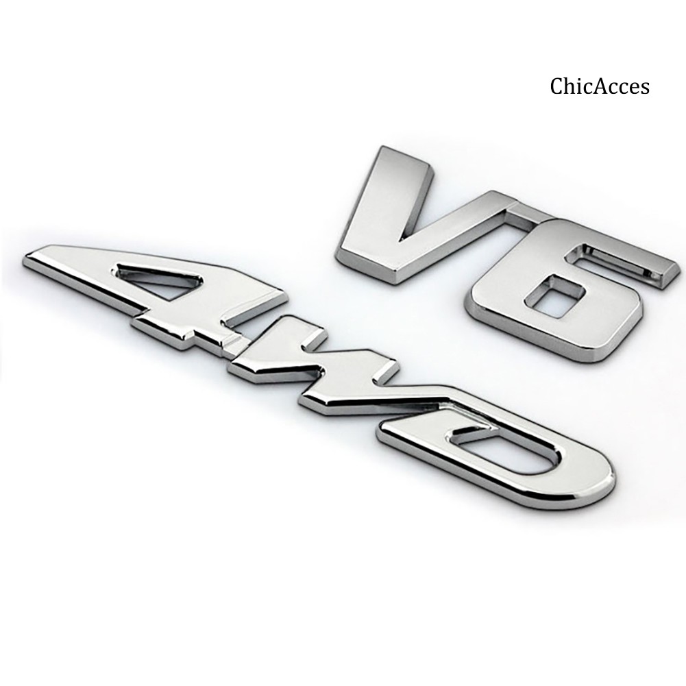 Miếng dán kim loại chữ V6 V8 4wd trang trí xe ô tô