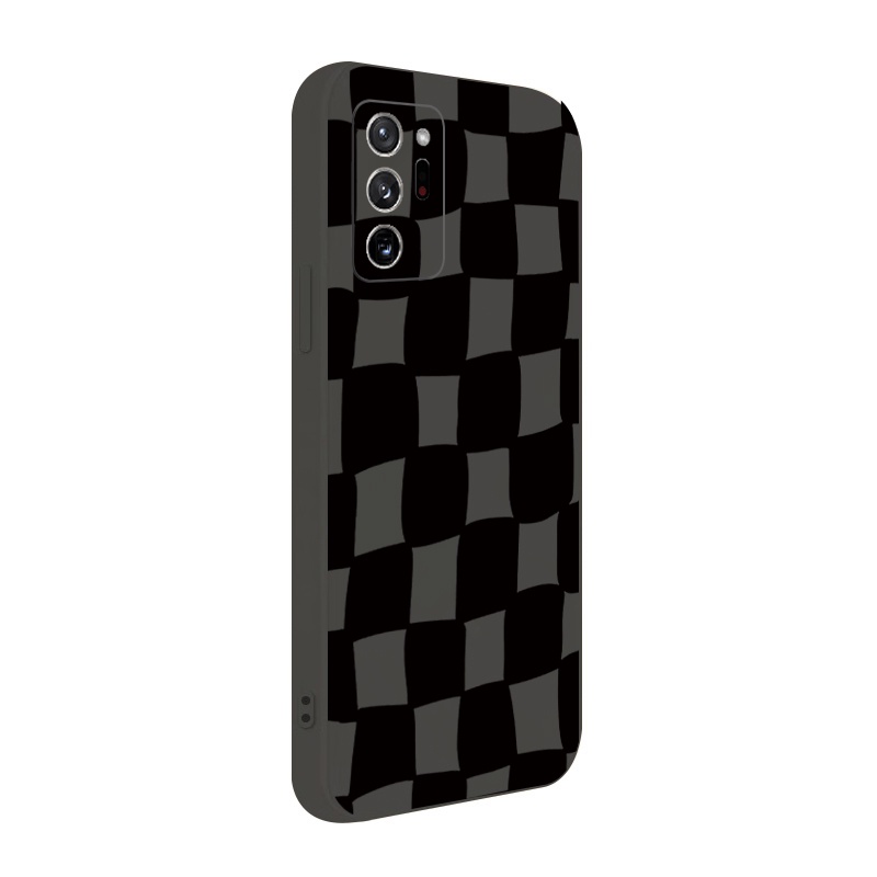 Ốp Điện Thoại Cạnh Vuông Mềm Họa Tiết Caro Cổ Điển Cho Samsung Galaxy Note 20 Ultra A30 A20 A50S A10