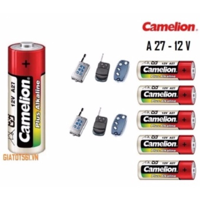 Pin A27 Camelion 12V thay điều khiển cửa cuốn,điều khiển các loại