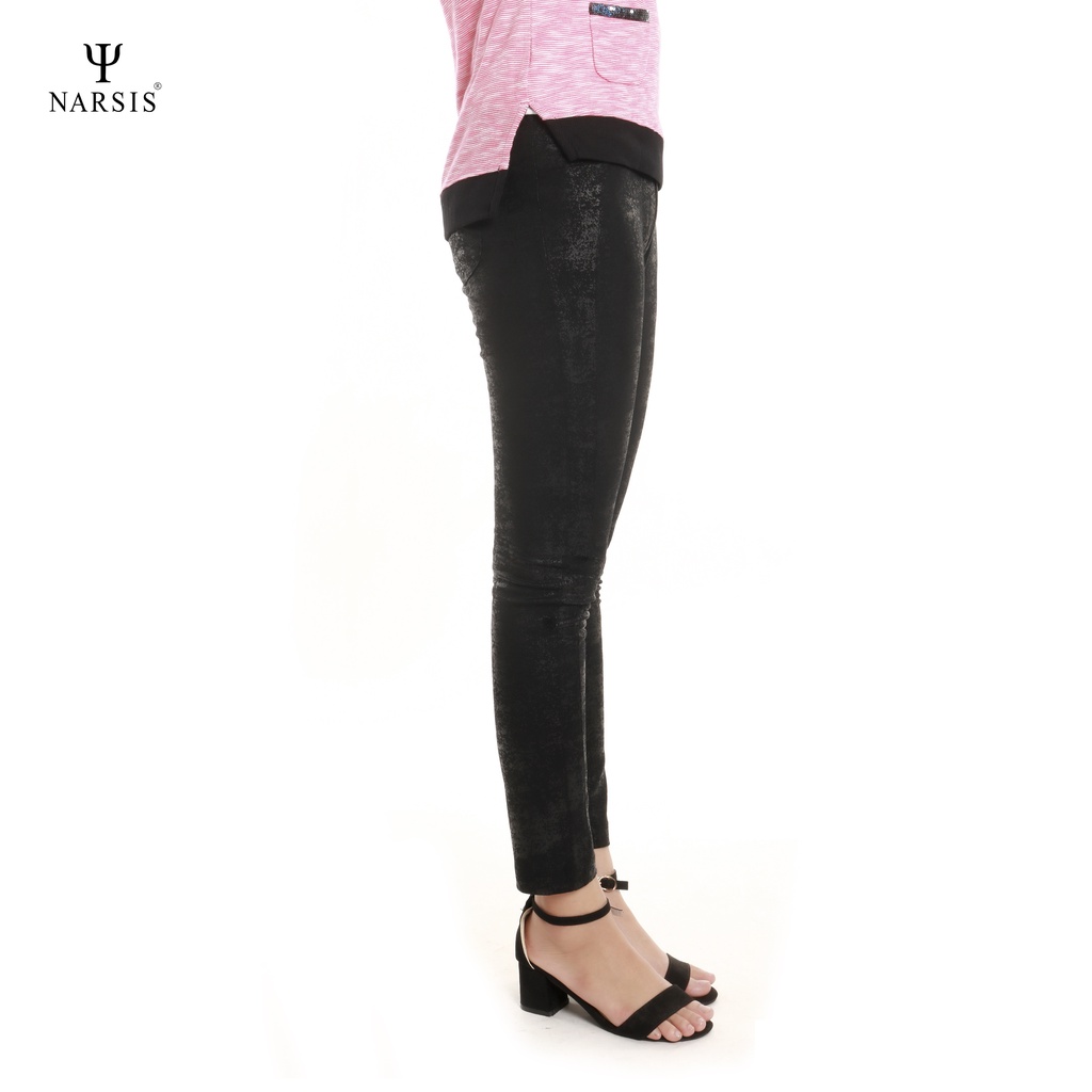 Quần bó nữ hai da gỉa da Narsis P6021 màu đen