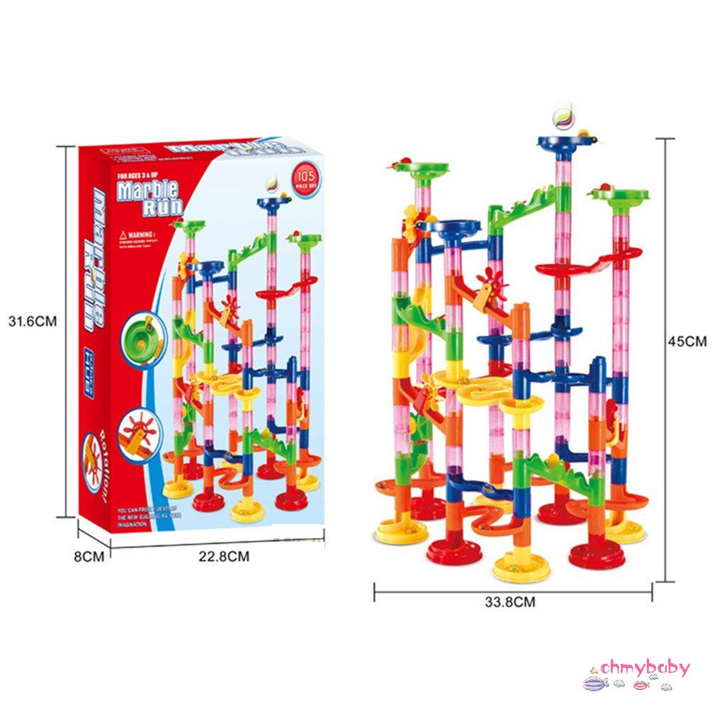 【OMB】 Marble Run Race Coaster Set Run Railway Toys Construction Building Blocks Set
