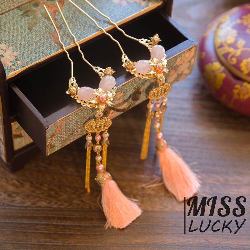 Phụ kiện tóc vàng kiểu dáng thời trang thanh tú cho cô dâu