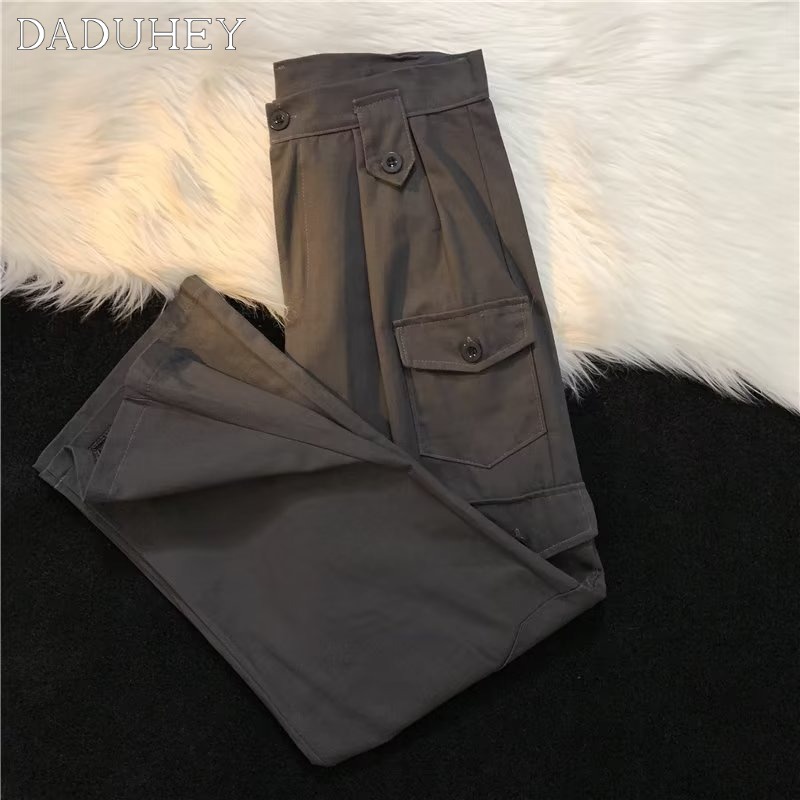 DaDuHey Men's Thin Multi-Pocket Loose Casual Pants 2022 New Fall Korean Trend Fashion Pants