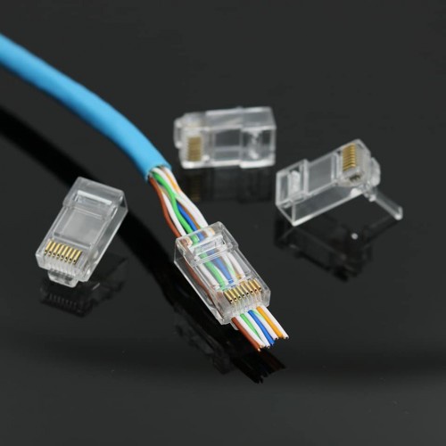Đầu mạng RJ45 Cat6 xuyên thấu- Bịch 100c - Loại tốt, Chống nhiễu