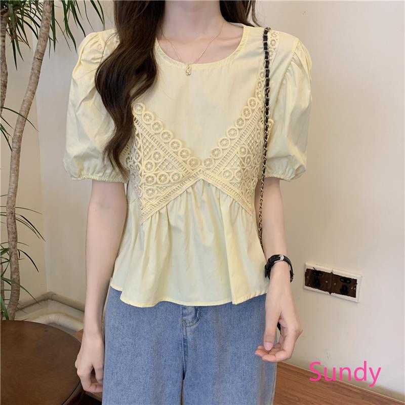 Plus Áo Sơ Mi Tay Ngắn Dáng Rộng Thiết Kế Ngọt Ngào Cho Nữ Sinh