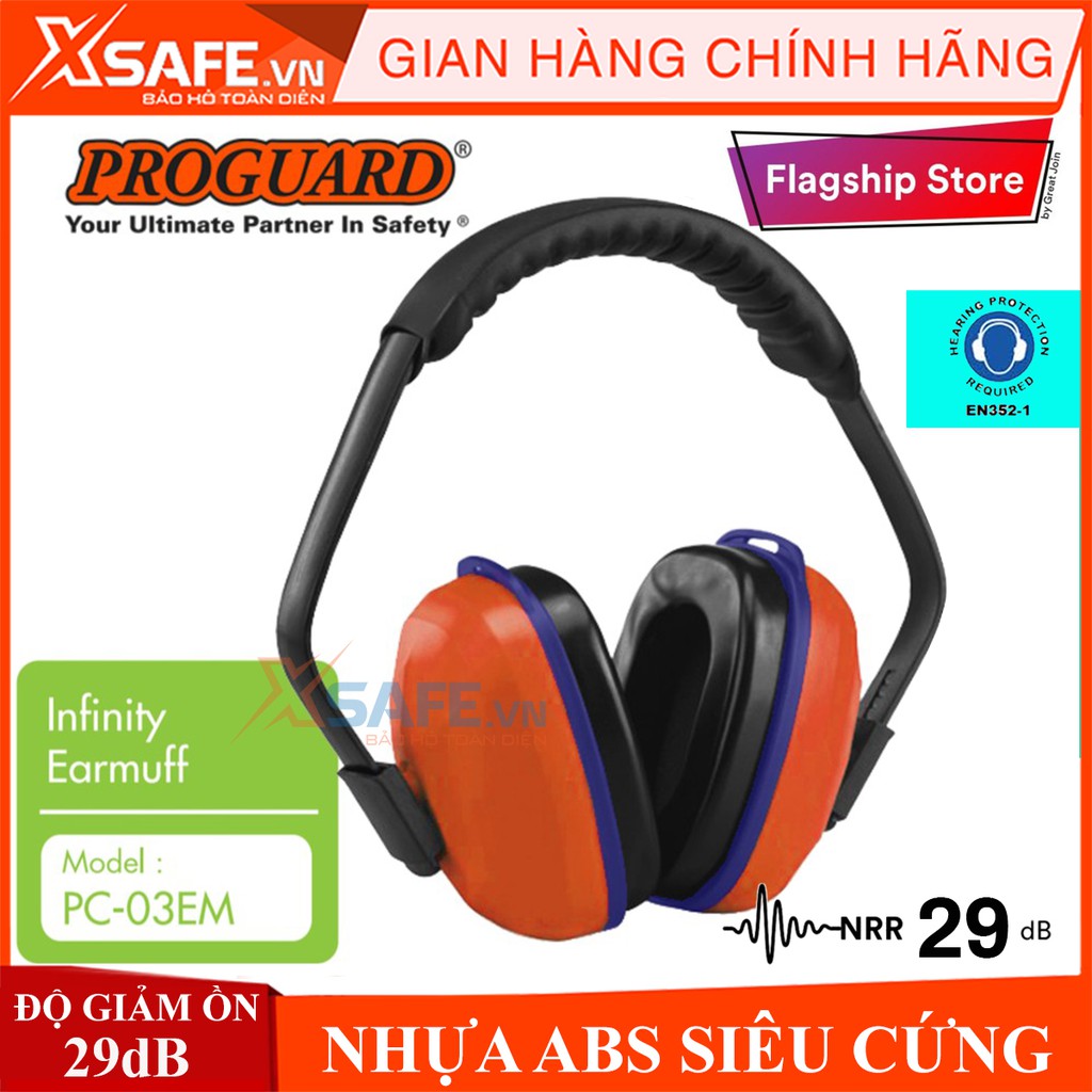 Chụp tai chống ồn Proguard PC03EM siêu nhẹ Độ giảm ồn 29dB điều chỉnh theo cỡ đầu - phone chống ồn bảo vệ tai