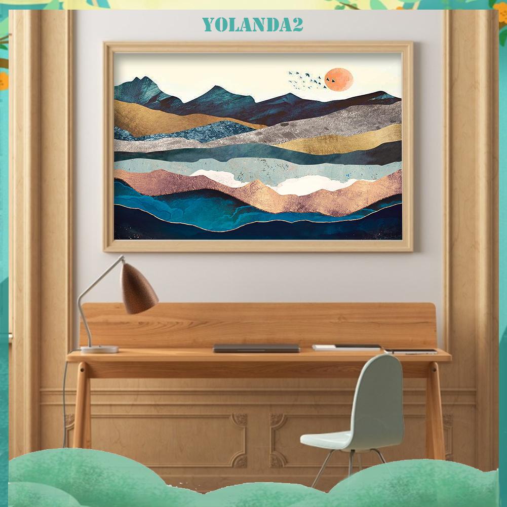 Toàn Bộ Tranh Thêu Chữ Thập Diy 11ct 40x50cm Hình Núi Hoàng Hôn