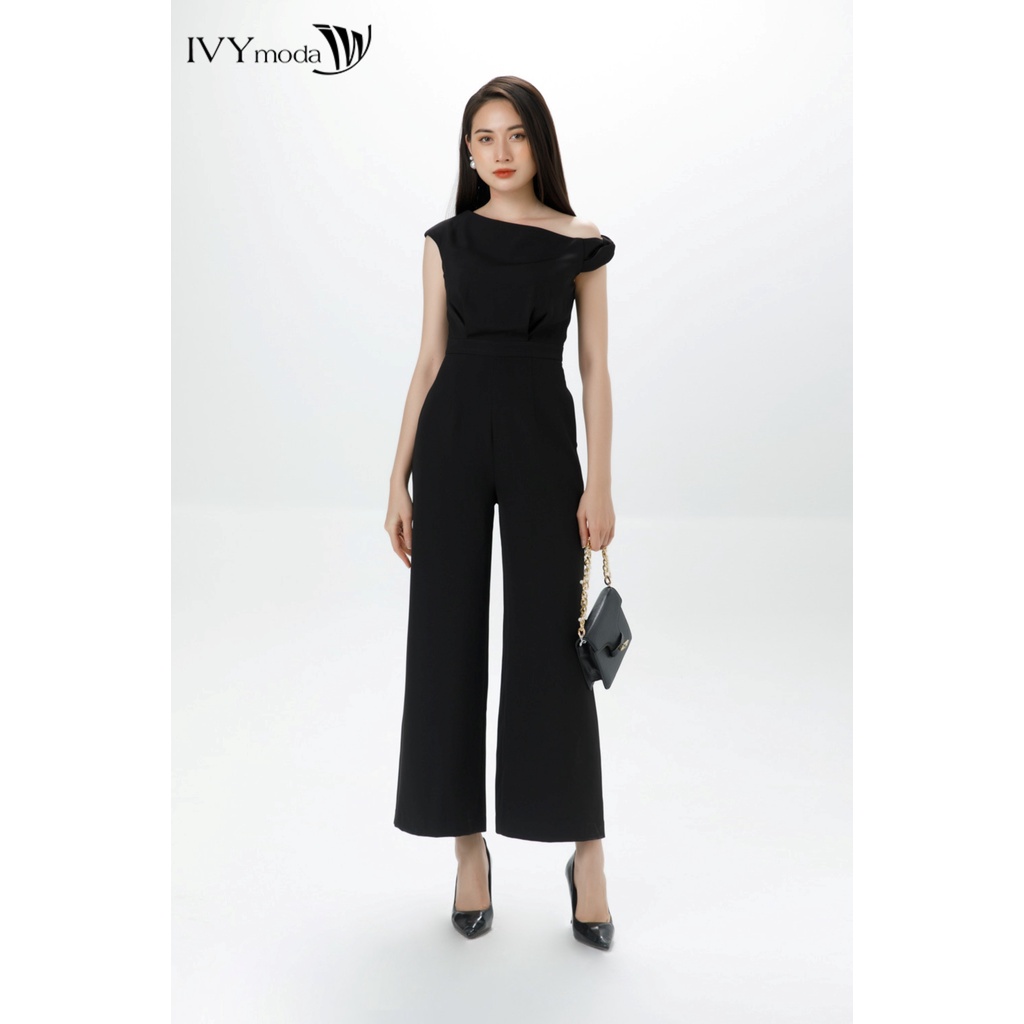 [NHẬP WABRTL5 GIẢM 10% TỐI ĐA 50K ĐH 250K ]Jumpsuit nữ nhấn lệch vai IVY moda MS 18B8792