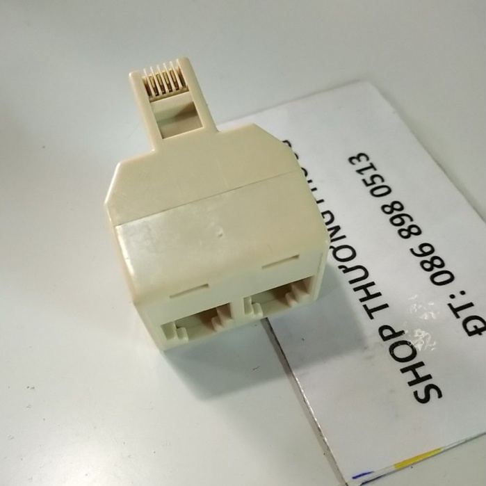 Đầu chia tín hiệu điện thoại RJ11 1 ra 2_Tín hiệu chờ_loại gắn hộp âm tường