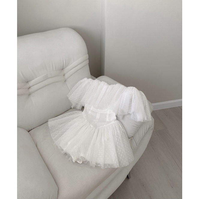 Jumpsuit Chấm Bi Trắng